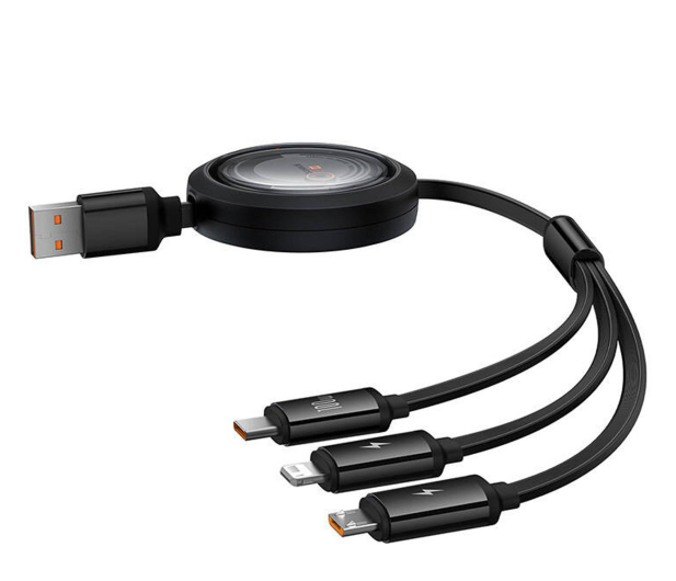 Baseus Free2Draw Cable USB to M+L+C 100W 1.1m Black - 1348106 - zdjęcie 2
